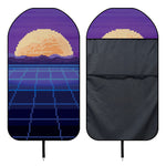 8-Bit Pixel Digital Landscape Print Waterproof Car Seat Cover