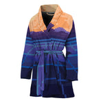8-Bit Pixel Digital Landscape Print Women's Bathrobe