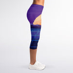 8-Bit Pixel Digital Landscape Print Women's Capri Leggings