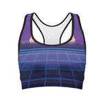 8-Bit Pixel Digital Landscape Print Women's Sports Bra