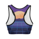 8-Bit Pixel Digital Landscape Print Women's Sports Bra