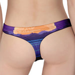 8-Bit Pixel Digital Landscape Print Women's Thong