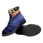 8-Bit Pixel Digital Landscape Print Work Boots