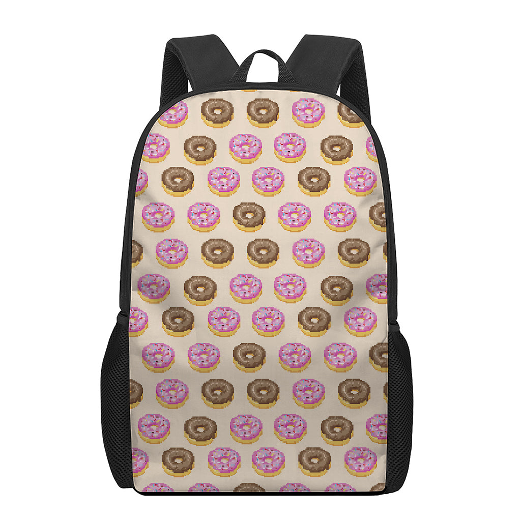 8-Bit Pixel Donut Print 17 Inch Backpack