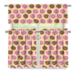 8-Bit Pixel Donut Print 3 Piece Kitchen Curtains
