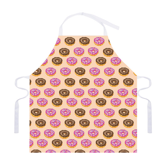 8-Bit Pixel Donut Print Adjustable Apron