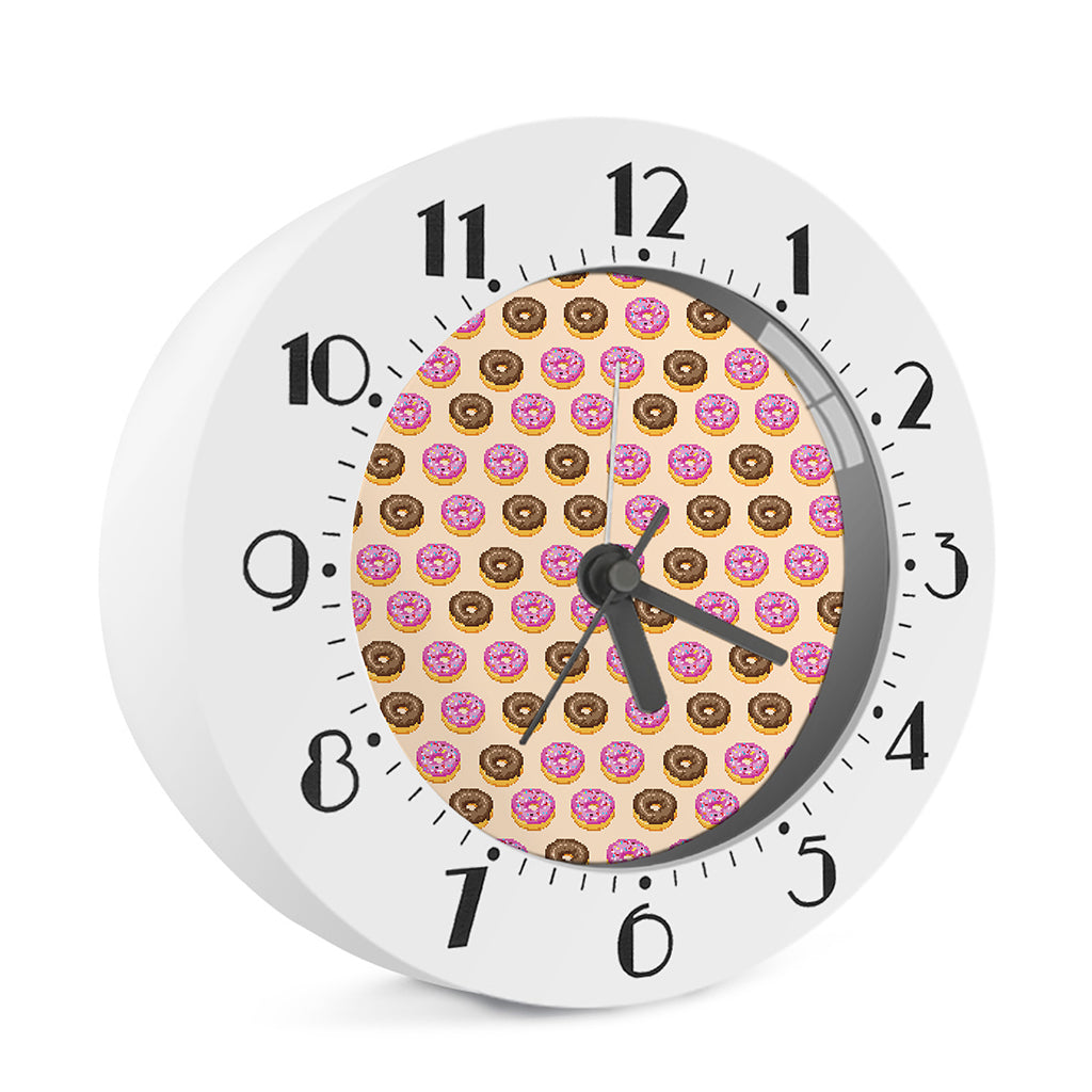 8-Bit Pixel Donut Print Alarm Clock