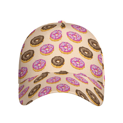 8-Bit Pixel Donut Print Baseball Cap