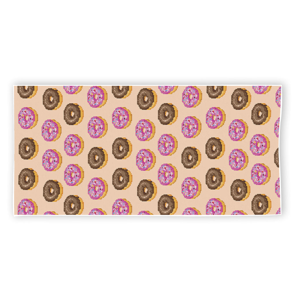 8-Bit Pixel Donut Print Beach Towel