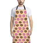 8-Bit Pixel Donut Print Bib Apron With Pocket