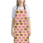 8-Bit Pixel Donut Print Bib Apron With Pocket