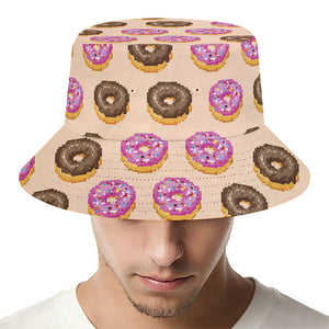 8-Bit Pixel Donut Print Bucket Hat