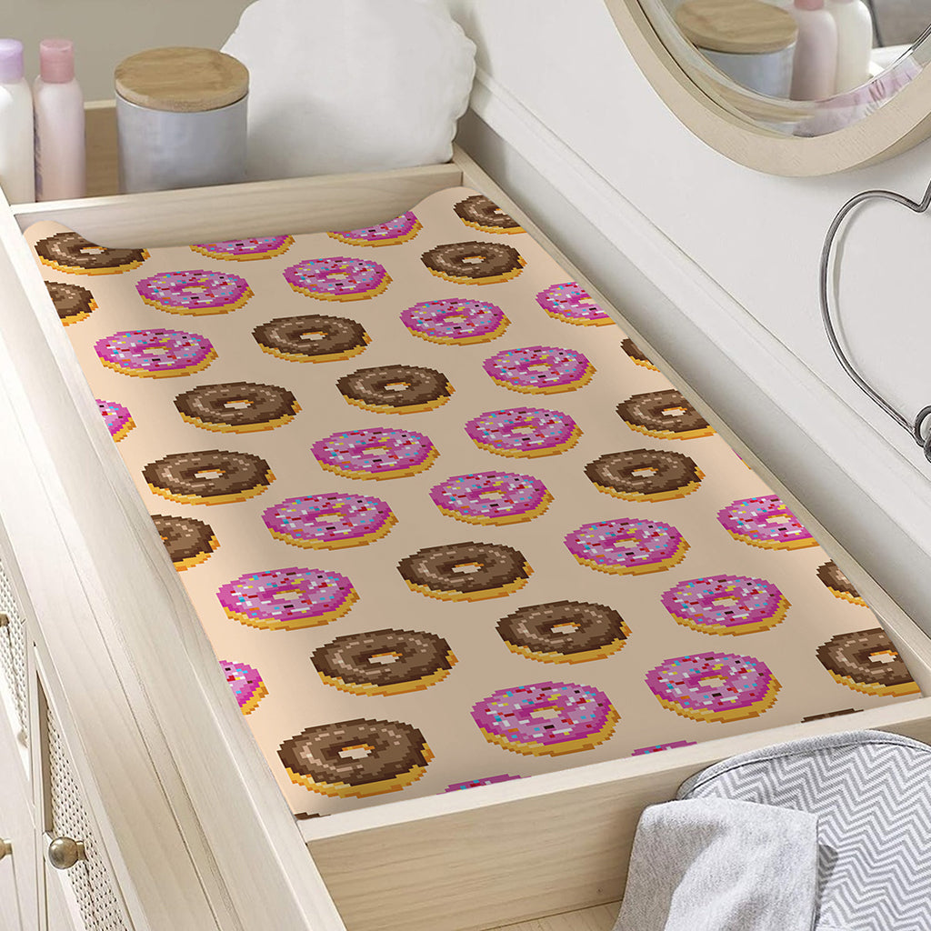 8-Bit Pixel Donut Print Changing Pad Cover