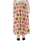 8-Bit Pixel Donut Print Chiffon Maxi Skirt