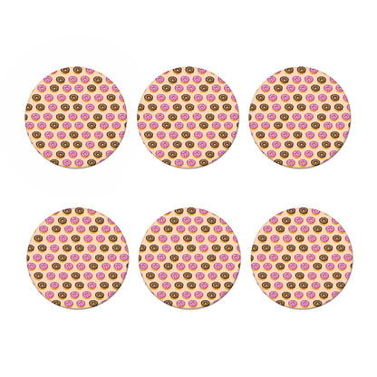 8-Bit Pixel Donut Print Coaster Set