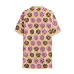 8-Bit Pixel Donut Print Cotton Hawaiian Shirt