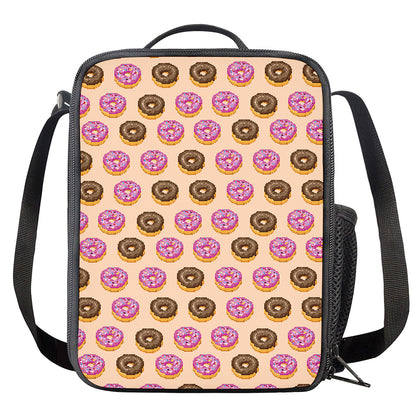 8-Bit Pixel Donut Print Crossbody Lunch Bag