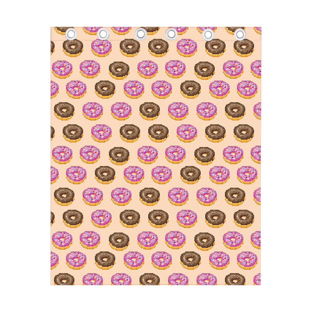 8-Bit Pixel Donut Print Curtain