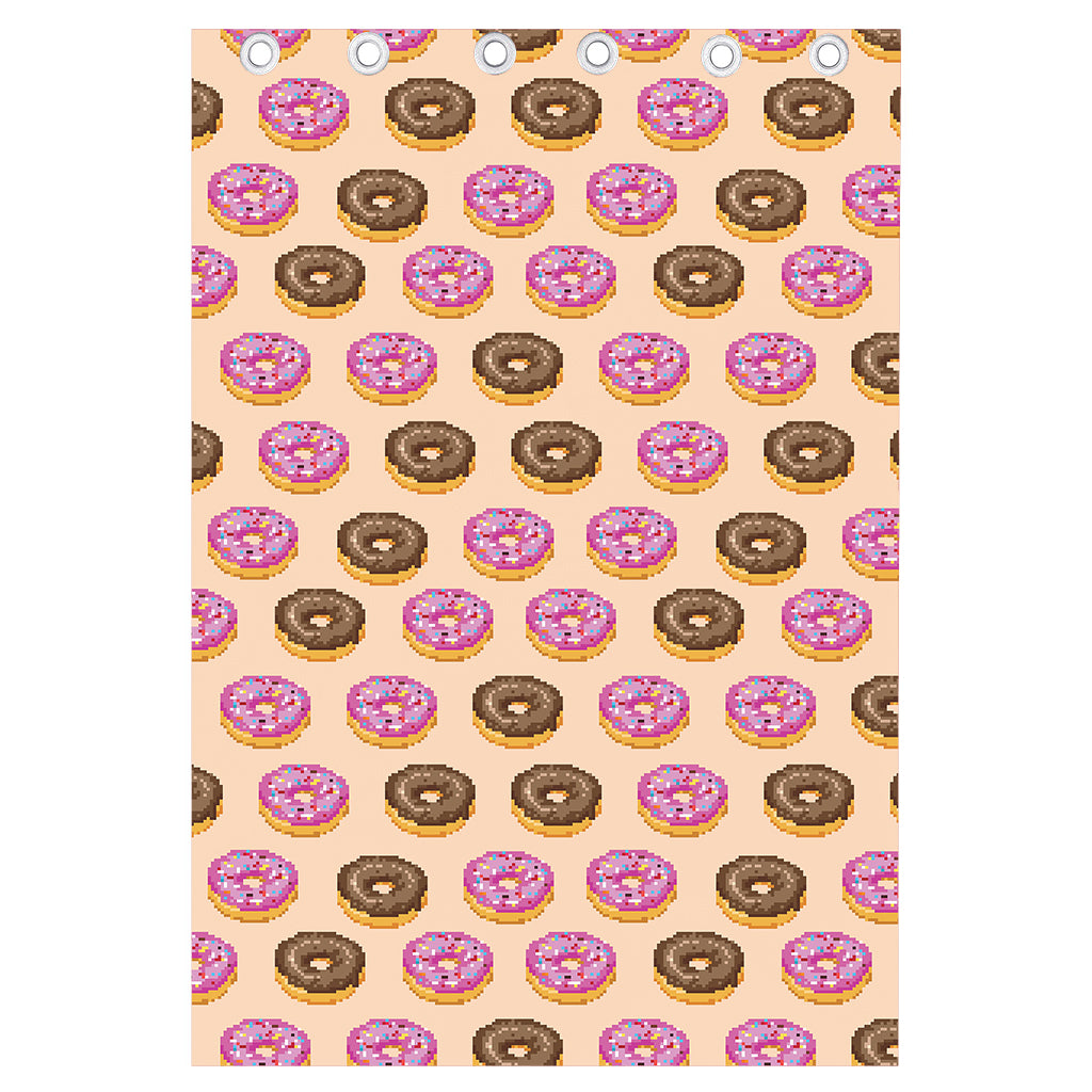 8-Bit Pixel Donut Print Curtain