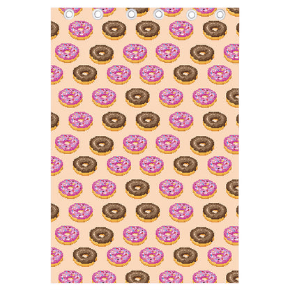 8-Bit Pixel Donut Print Curtain