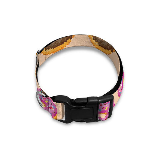 8-Bit Pixel Donut Print Dog Collar