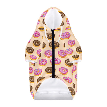 8-Bit Pixel Donut Print Dog Zip Up Hoodie