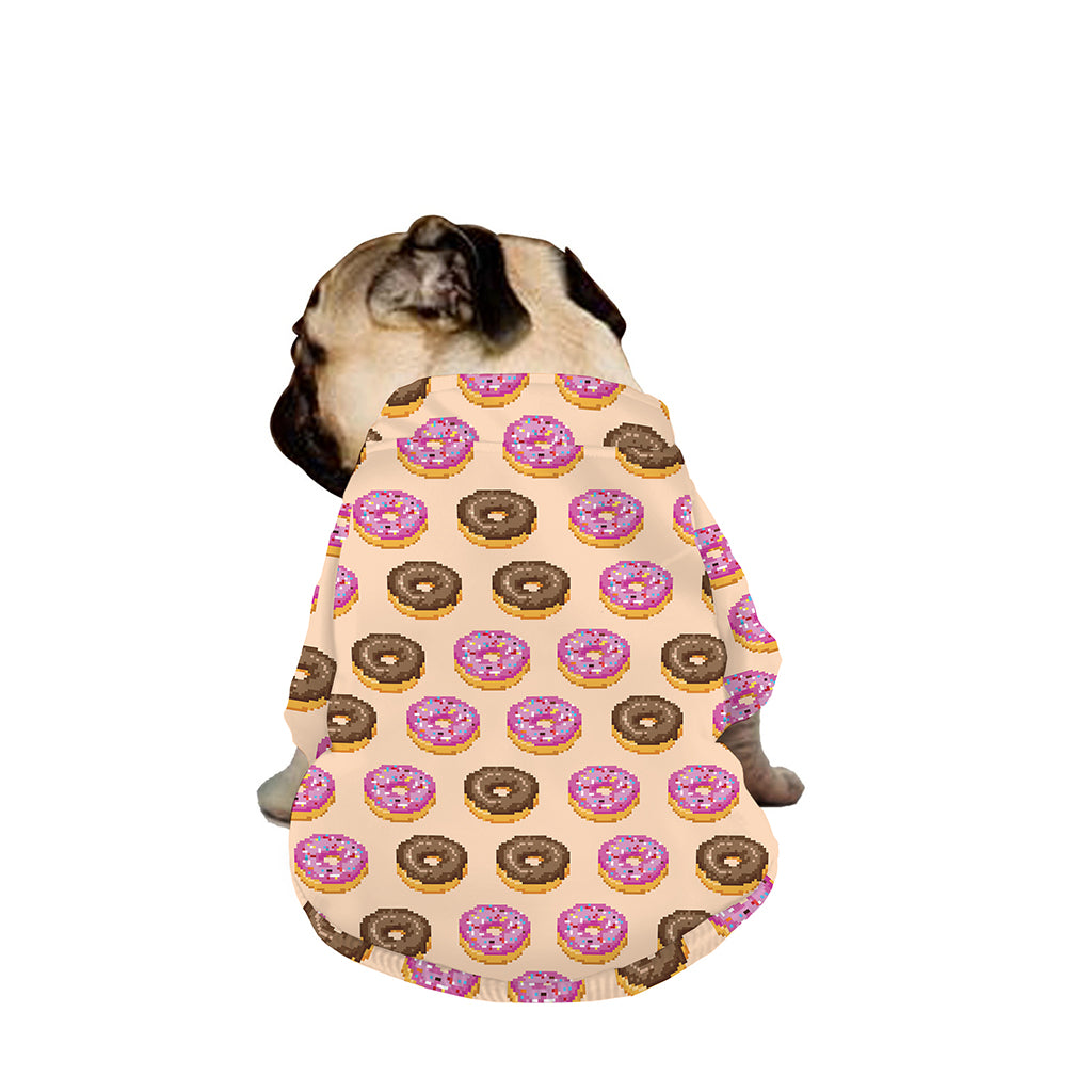 8-Bit Pixel Donut Print Dog Zip Up Jacket