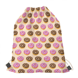 8-Bit Pixel Donut Print Drawstring Bag