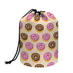 8-Bit Pixel Donut Print Drawstring Makeup Bag
