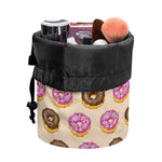 8-Bit Pixel Donut Print Drawstring Makeup Bag