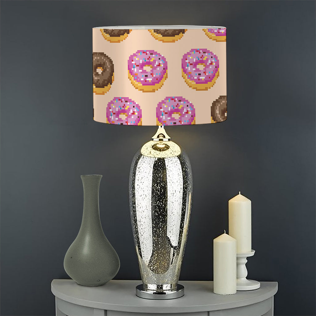 8-Bit Pixel Donut Print Drum Lamp Shade