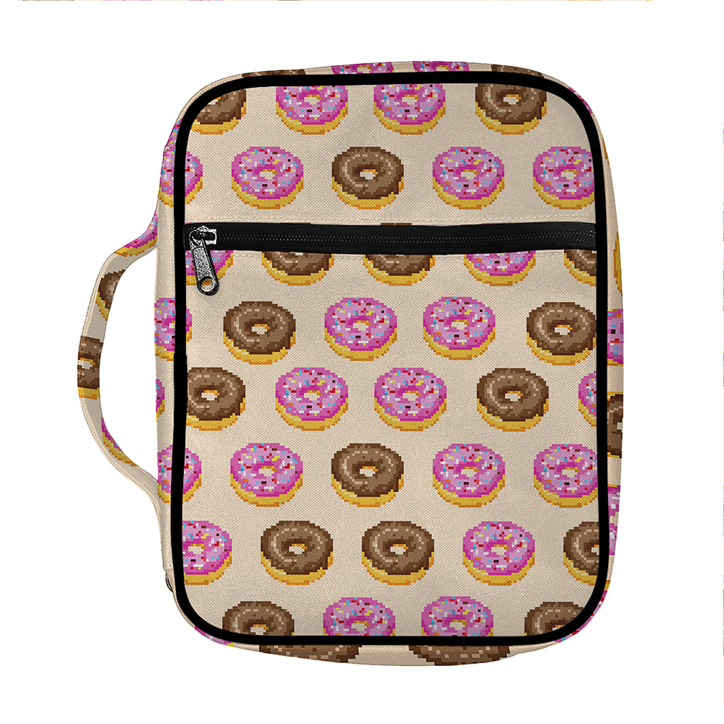 8-Bit Pixel Donut Print Front Pocket Bible Bag