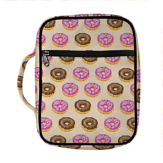8-Bit Pixel Donut Print Front Pocket Bible Bag
