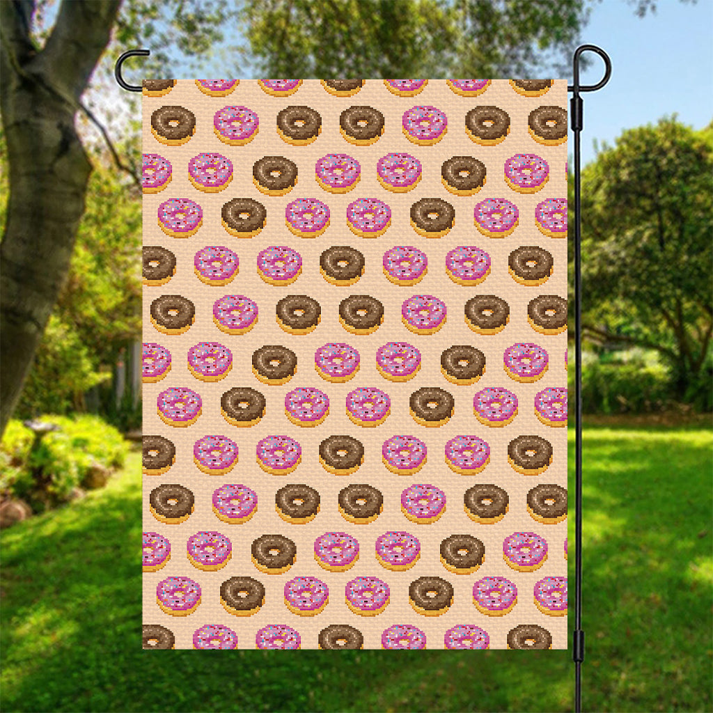 8-Bit Pixel Donut Print Garden Flag