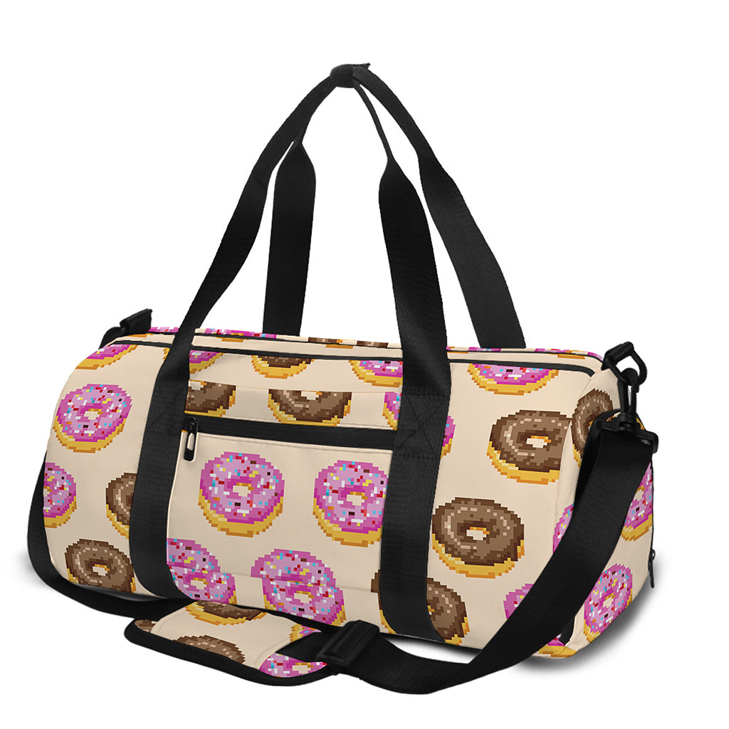 8-Bit Pixel Donut Print Gym Bag