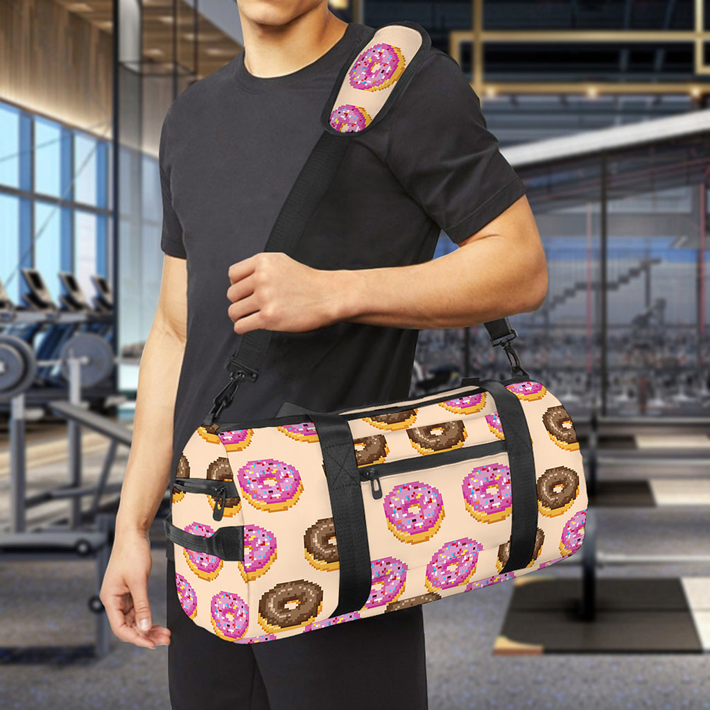 8-Bit Pixel Donut Print Gym Bag