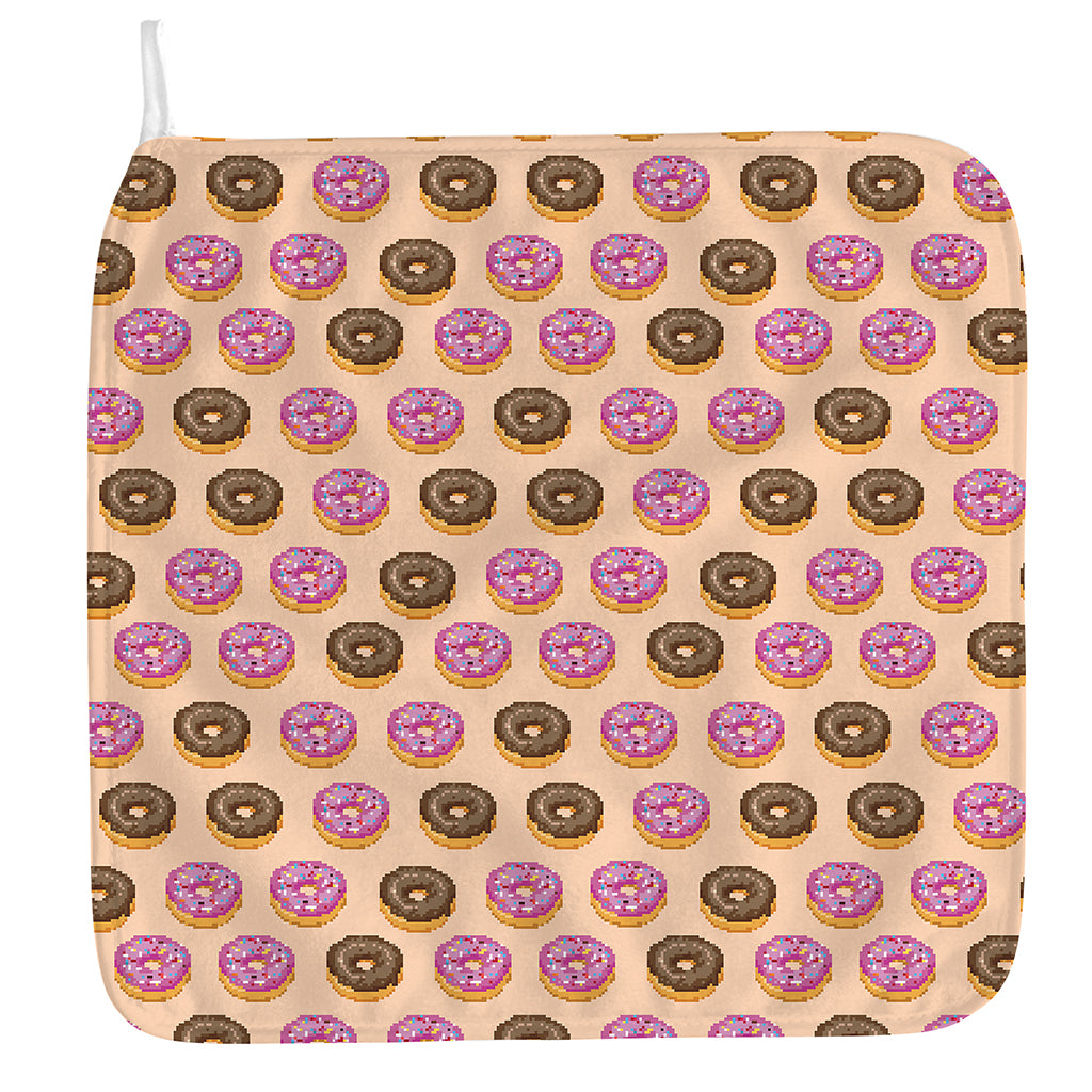8-Bit Pixel Donut Print Hand Towel