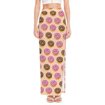 8-Bit Pixel Donut Print High Slit Maxi Skirt