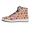 8-Bit Pixel Donut Print High Top Leather Sneakers