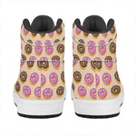 8-Bit Pixel Donut Print High Top Leather Sneakers