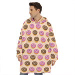 8-Bit Pixel Donut Print Hoodie Blanket