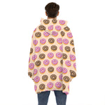 8-Bit Pixel Donut Print Hoodie Blanket