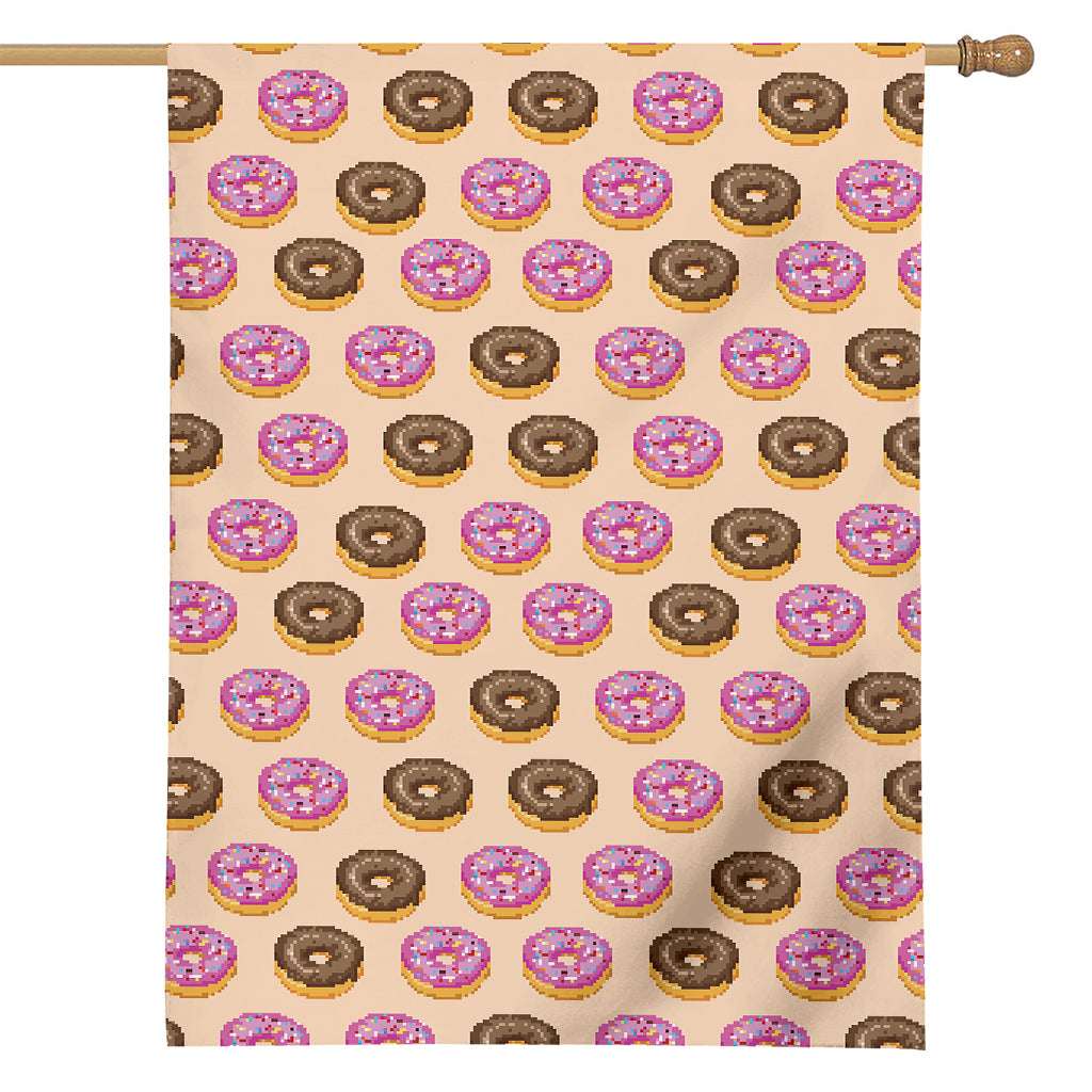 8-Bit Pixel Donut Print House Flag