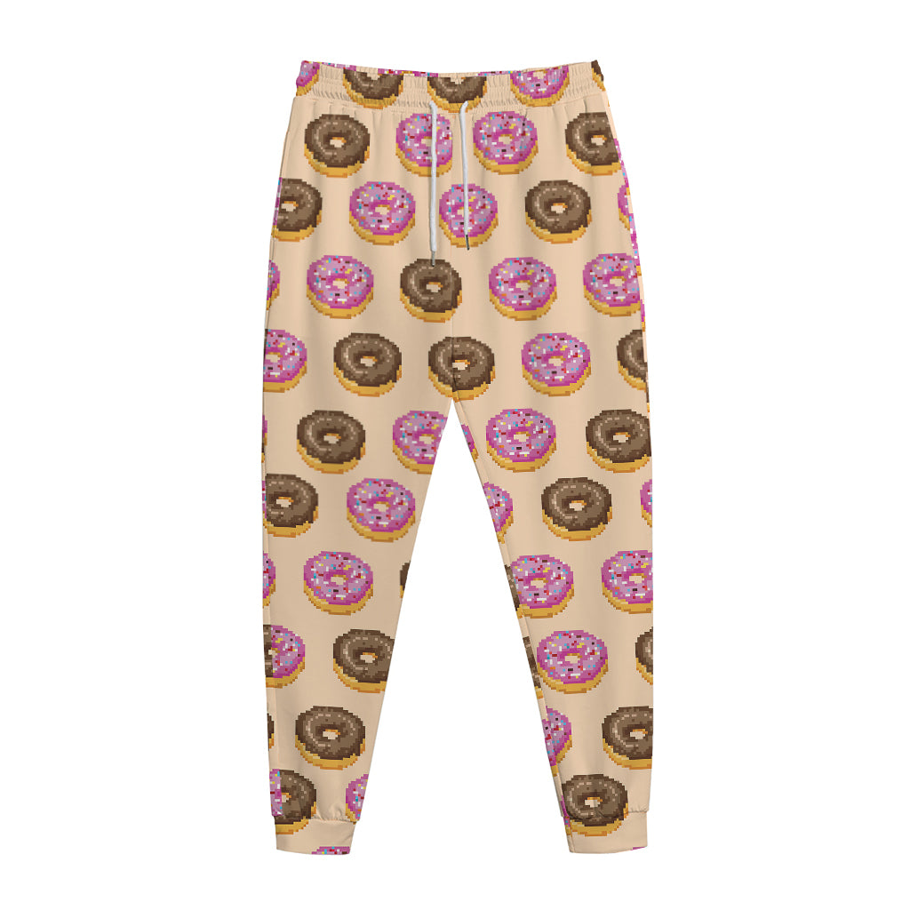 8-Bit Pixel Donut Print Jogger Pants