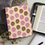 8-Bit Pixel Donut Print Leather Bible Cover