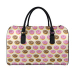 8-Bit Pixel Donut Print Leather Duffle Bag