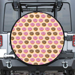 8-Bit Pixel Donut Print Leather Spare Tire Cover