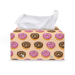 8-Bit Pixel Donut Print Leather Tissue Box Cover