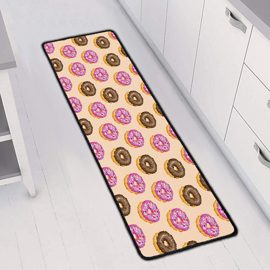 8-Bit Pixel Donut Print Long Kitchen Mat