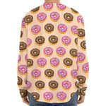 8-Bit Pixel Donut Print Long Sleeve Baseball Jersey